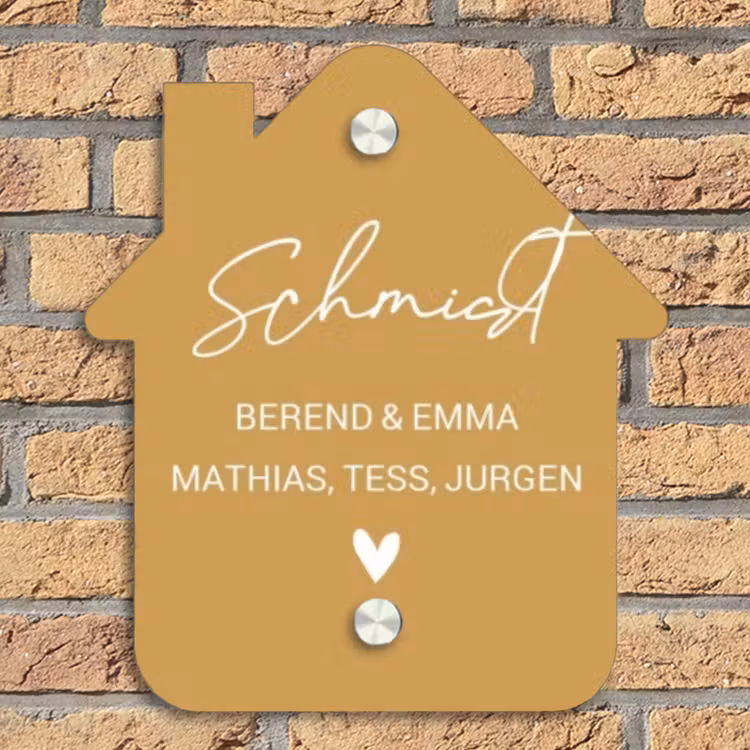 Mosterdgeel - Sierlijk Naambord Huisje klein -sfeer5