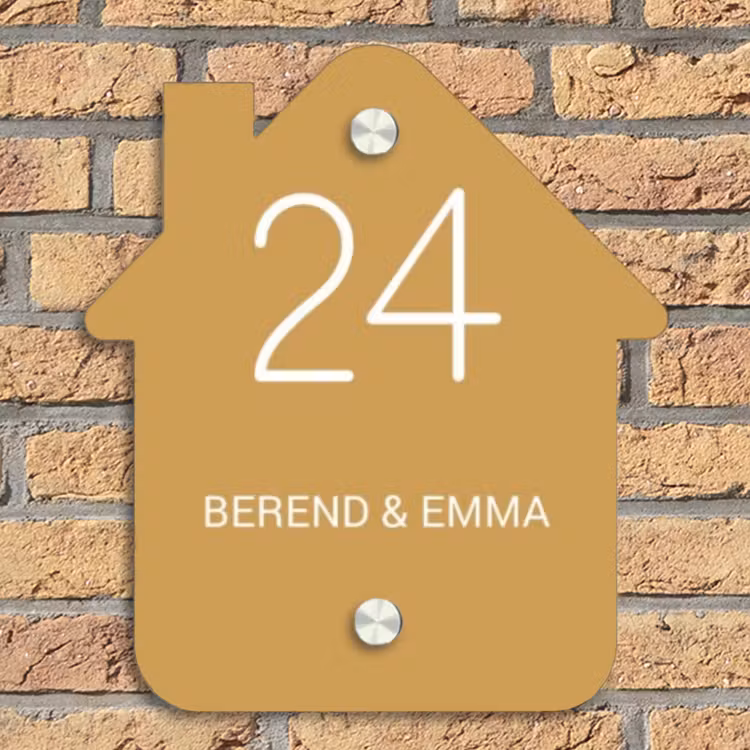 Mosterdgeel - Klassiek Naambord Huisje klein -sfeer5