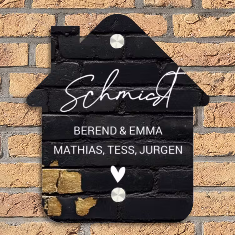 Stenen goud zwart - Sierlijk Naambord Huisje klein -sfeer5