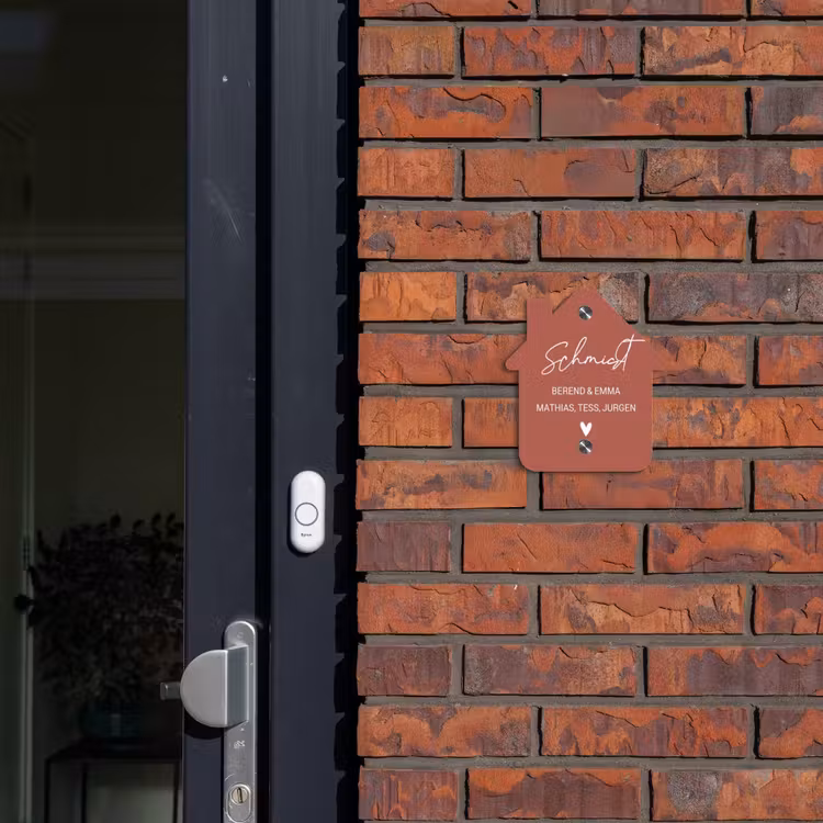 Terracotta - Sierlijk Naambord Huisje klein -sfeer2