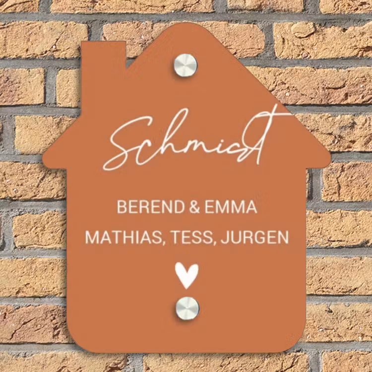 Terracotta - Sierlijk Naambord Huisje klein -sfeer5