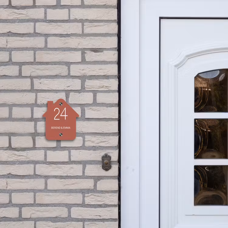 Terracotta - Klassiek Naambord Huisje klein -sfeer1