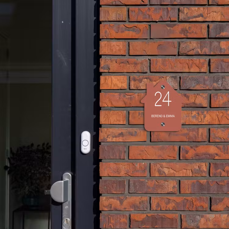 Terracotta - Klassiek Naambord Huisje klein -sfeer2