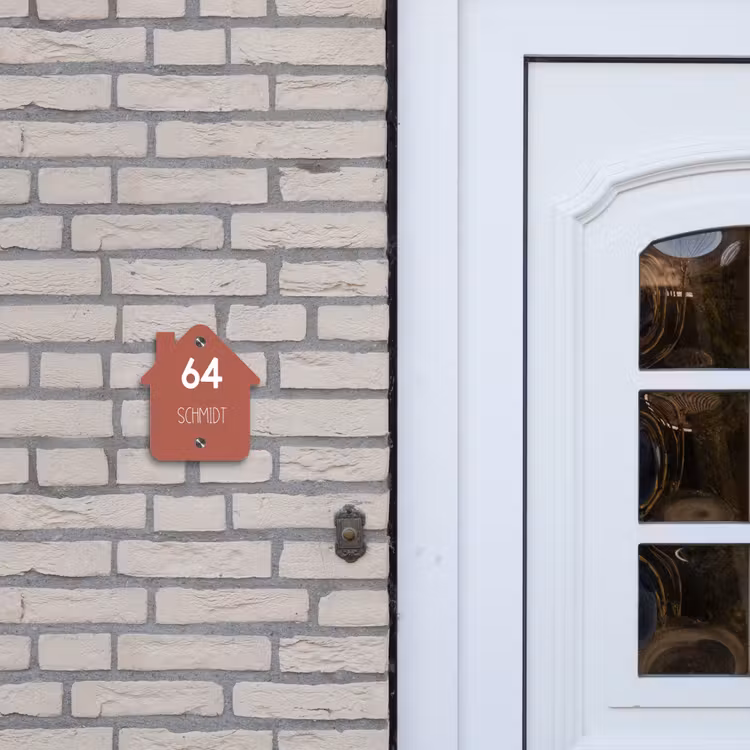 Terracotta - Modern Naambord Huisje klein -sfeer1