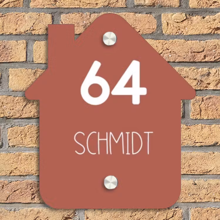 Terracotta - Modern Naambord Huisje klein -sfeer5