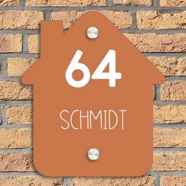 Terracotta - Modern Naambord Huisje klein -sfeer5