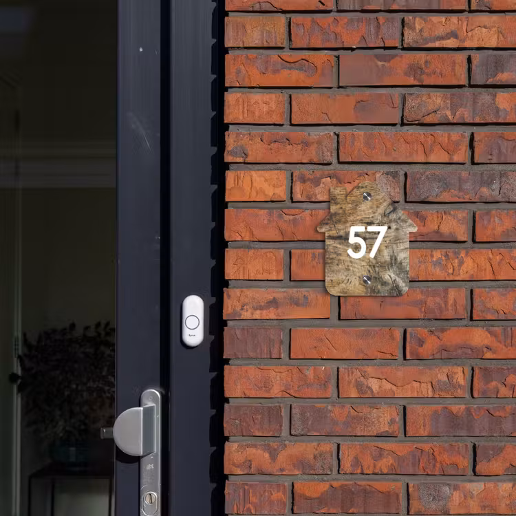 Verweerd hout - Traditioneel Naambord Huisje klein -sfeer2