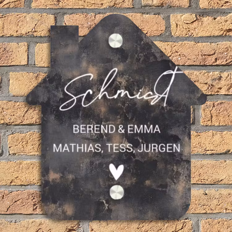 Verweerd metaal - Sierlijk Naambord Huisje klein -sfeer5