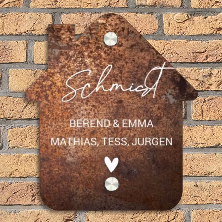 Verweerd metaal - Sierlijk Naambord Huisje klein -sfeer5