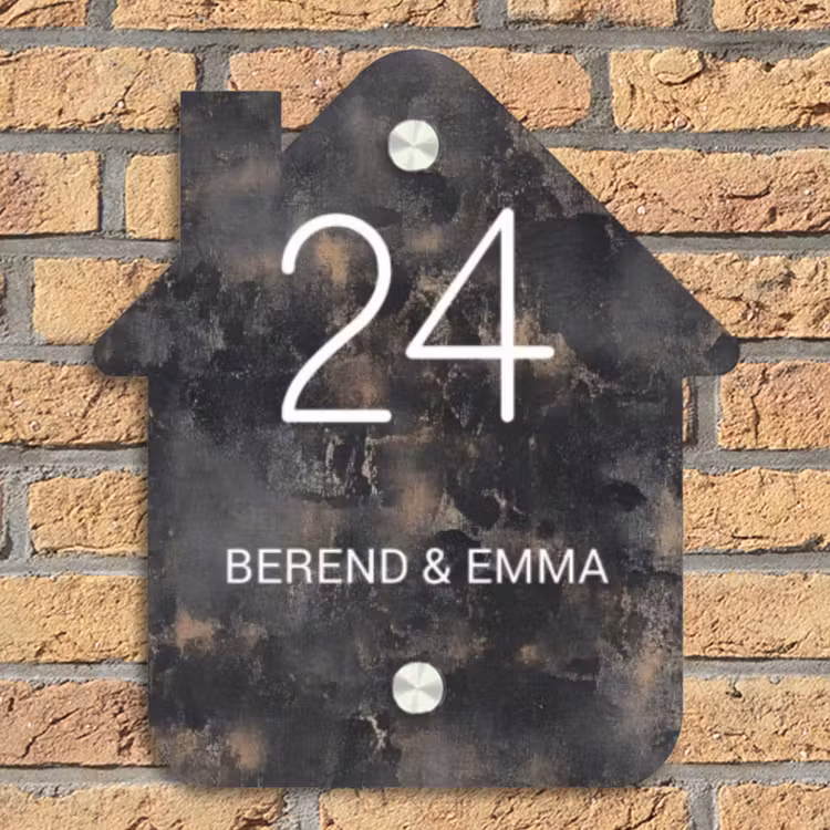 Verweerd metaal - Klassiek Naambord Huisje klein -sfeer5