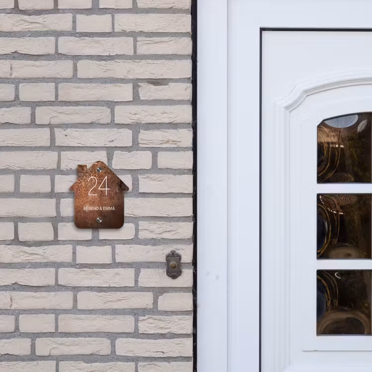 Verweerd metaal - Klassiek Naambord Huisje klein -sfeer1