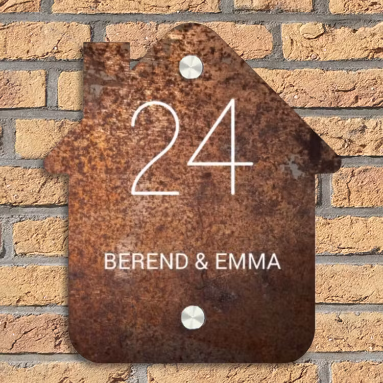 Verweerd metaal - Klassiek Naambord Huisje klein -sfeer5