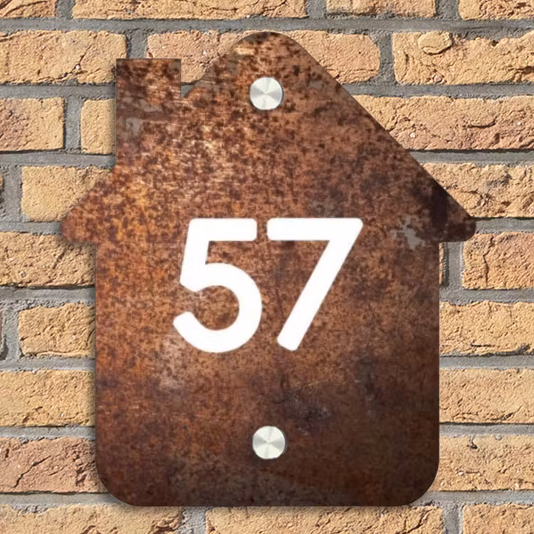 Verweerd metaal - Traditioneel Naambord Huisje klein -sfeer5