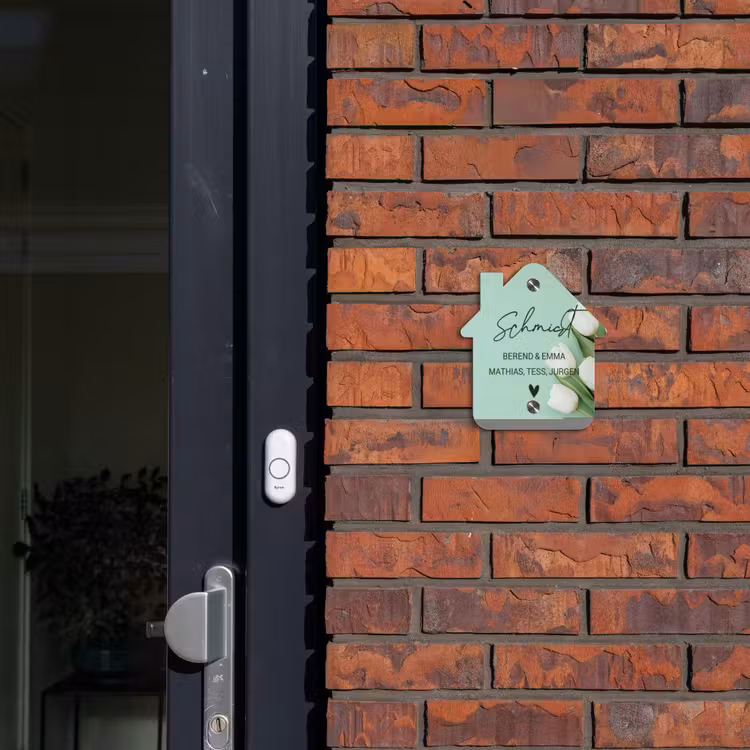 Witte tulpen - Sierlijk Naambord Huisje klein -sfeer2