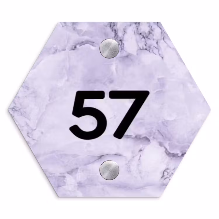 175 Naambord Hexagon klein -3d