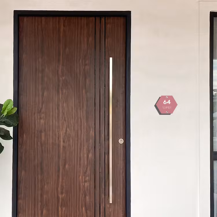 Oudroze - Modern Naambord Hexagon klein -sfeer10-hexagon-XS