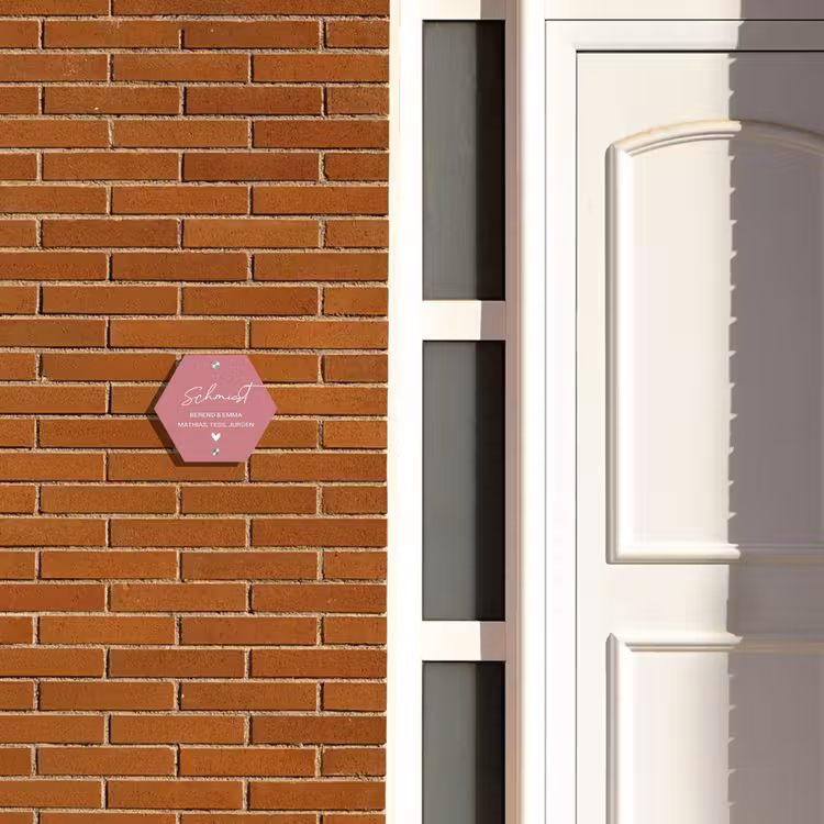 Oudroze - Sierlijk Naambord Hexagon klein -sfeer3-hexagon-XS