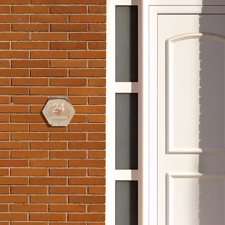 Baumscheibe - Klassisch Naambord Hexagon klein -sfeer3-hexagon-XS