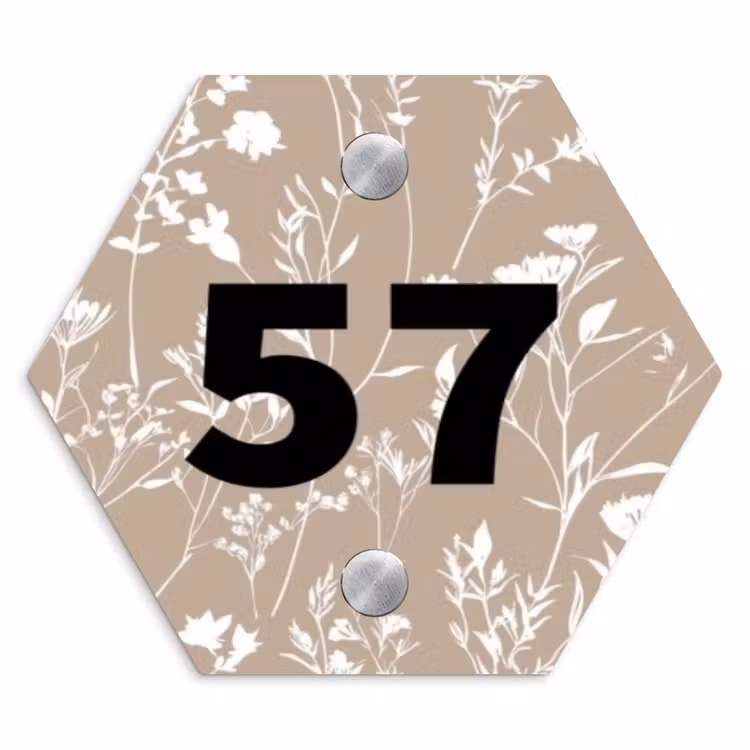 Beiges Blumenmuster - Traditionell Naambord Hexagon klein -3d