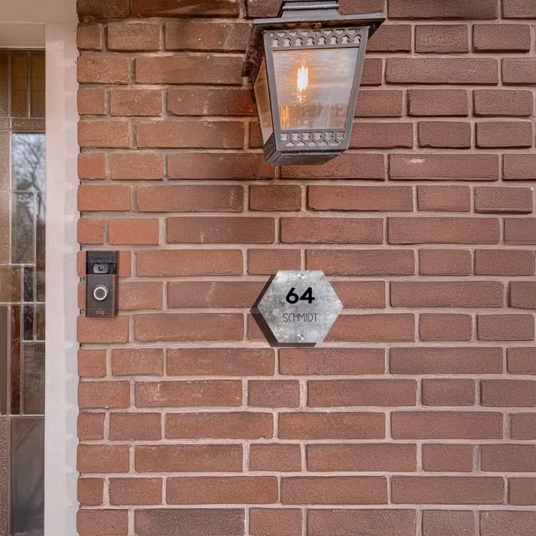Beton - Modern Naambord Hexagon klein -sfeer7-hexagon-XS