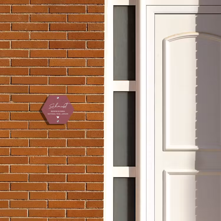 Donker oudroze - Sierlijk Naambord Hexagon klein -sfeer3-hexagon-XS