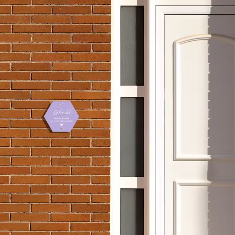 Effen - Lila - Sierlijk Naambord Hexagon klein -sfeer3-hexagon-XS