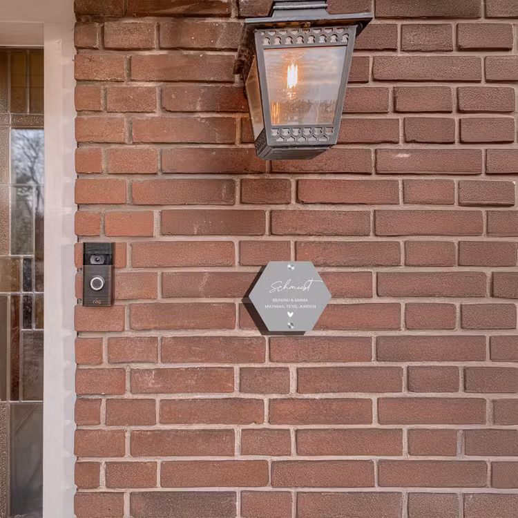 Effen lichtgrijs - Sierlijk Naambord Hexagon klein -sfeer7-hexagon-XS