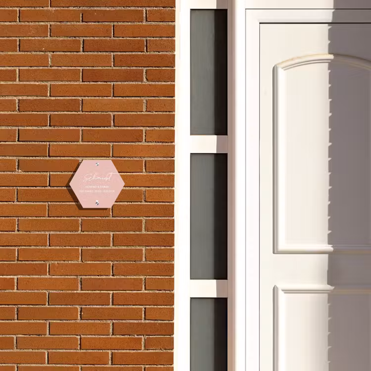 Effen roze - Sierlijk Naambord Hexagon klein -sfeer3-hexagon-XS