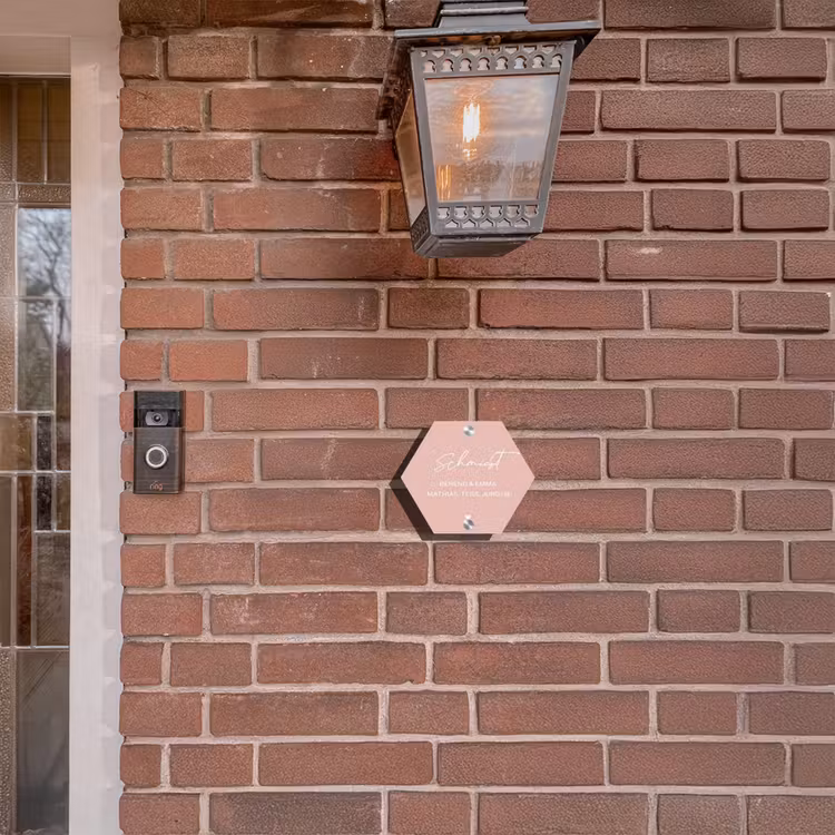 Effen roze - Sierlijk Naambord Hexagon klein -sfeer7-hexagon-XS