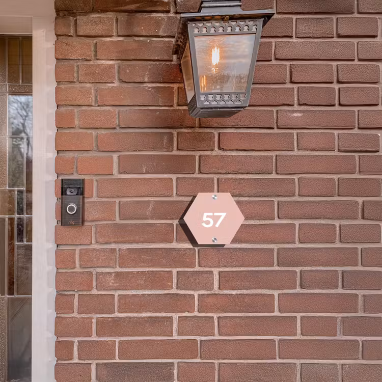 Effen roze - Traditioneel Naambord Hexagon klein -sfeer7-hexagon-XS