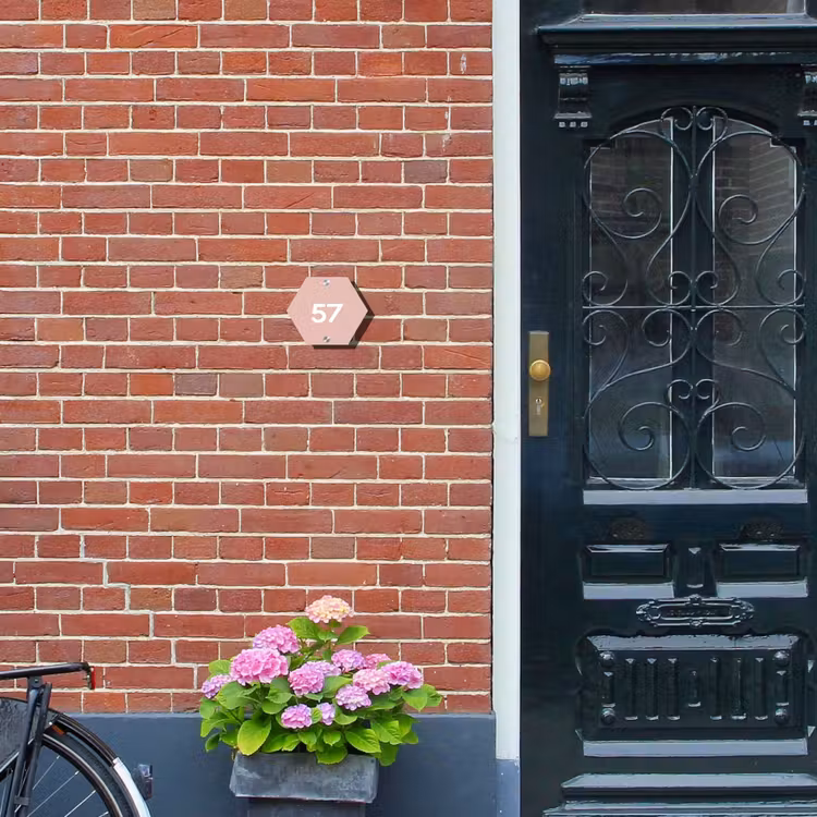 Effen roze - Traditioneel Naambord Hexagon klein -sfeer8-hexagon-XS