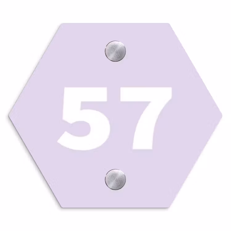 Lila - Traditioneel Naambord Hexagon klein -3d
