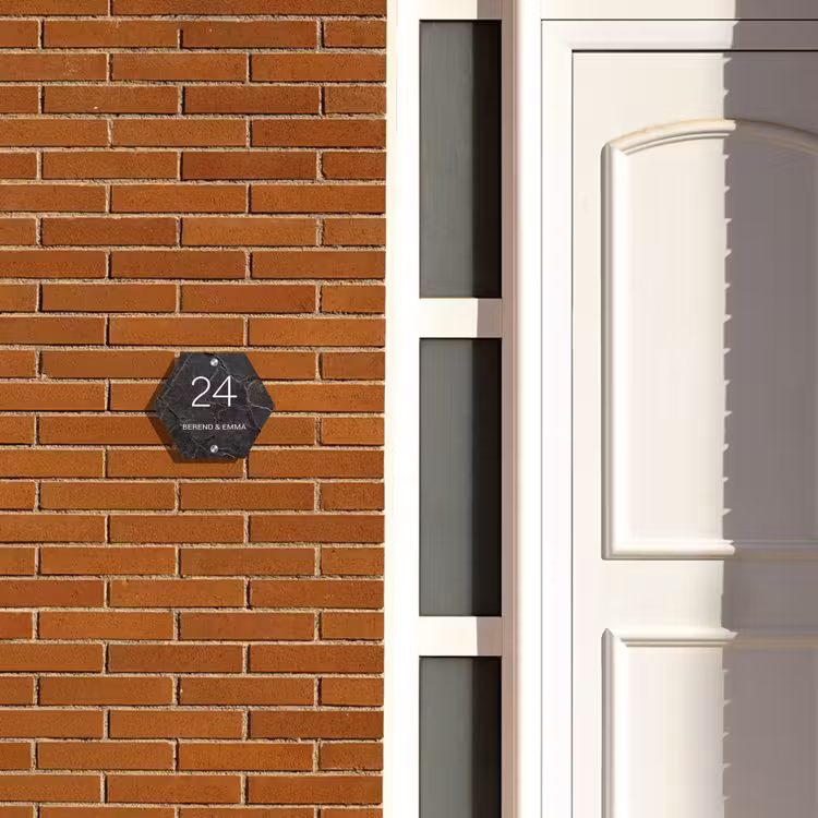 Gebarsten steen - Klassiek Naambord Hexagon klein -sfeer3-hexagon-XS