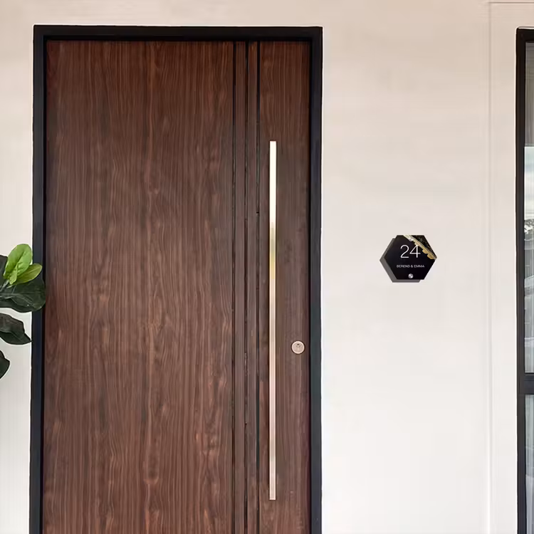 Gouden hoek - Klassiek Naambord Hexagon klein -sfeer10-hexagon-XS