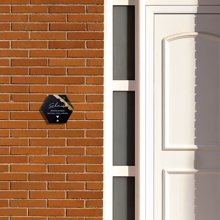 Gouden hoek - Sierlijk Naambord Hexagon klein -sfeer3-hexagon-XS