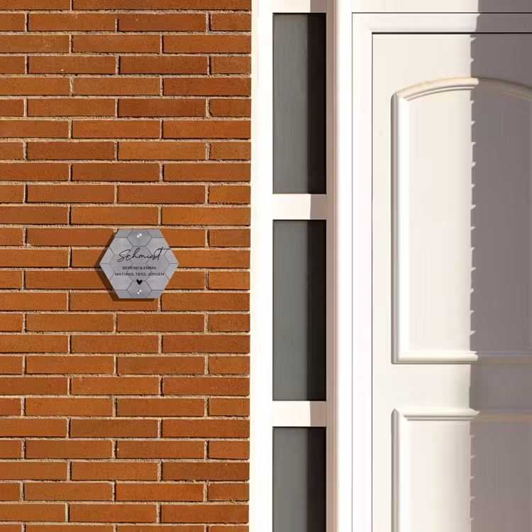 Grijze tegels - Sierlijk Naambord Hexagon klein -sfeer3-hexagon-XS