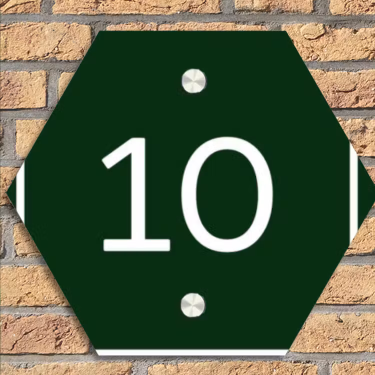 Groen - Kader - Regulier Naambord Hexagon klein -sfeer1