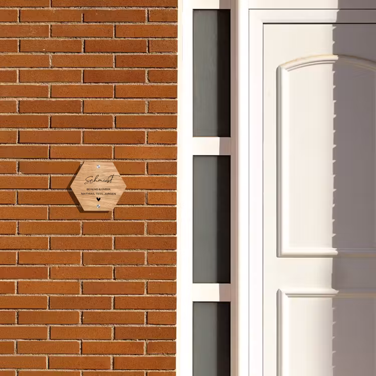 Licht hout - Sierlijk Naambord Hexagon klein -sfeer3-hexagon-XS