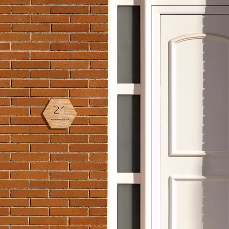 Licht hout - Klassiek Naambord Hexagon klein -sfeer3-hexagon-XS