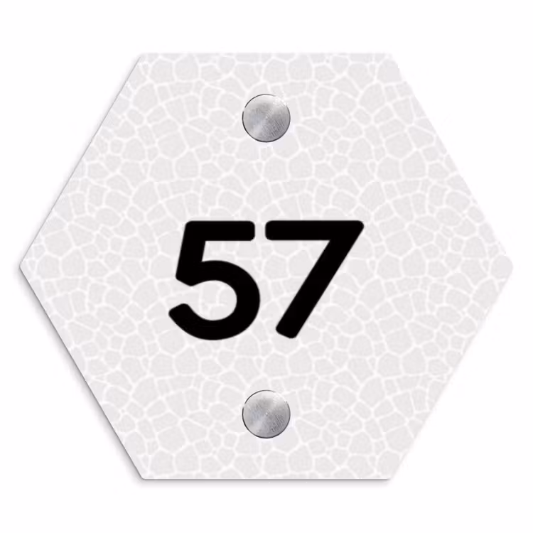 Lichte mozaïek - Traditioneel Naambord Hexagon klein -3d