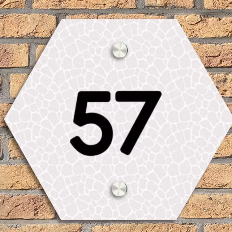 Lichte mozaïek - Traditioneel Naambord Hexagon klein -sfeer1