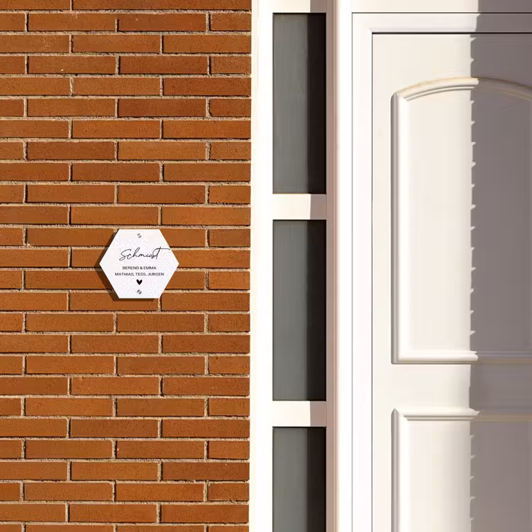 Lichtgrijs luipaard - Sierlijk Naambord Hexagon klein -sfeer3-hexagon-XS