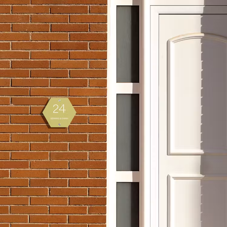 Lichtgroen - Klassiek Naambord Hexagon klein -sfeer3-hexagon-XS