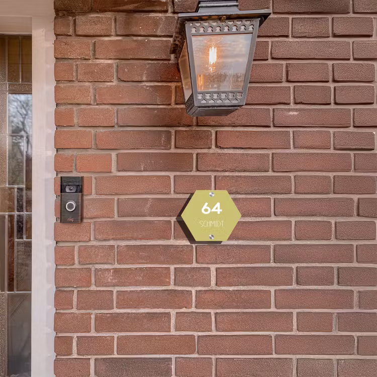 Lichtgroen - Modern Naambord Hexagon klein -sfeer7-hexagon-XS