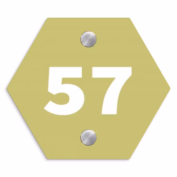 Lichtgroen - Traditioneel Naambord Hexagon klein -3d