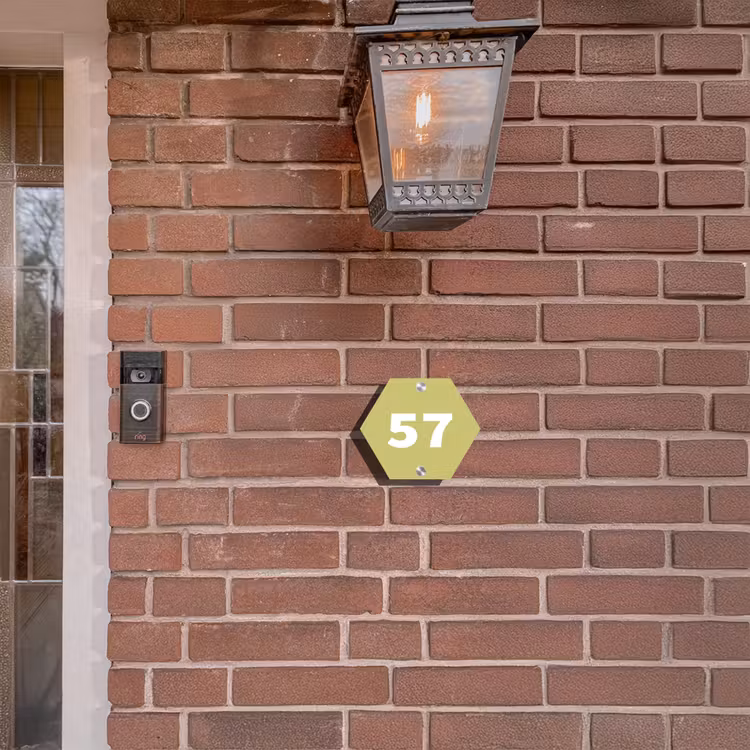 Lichtgroen - Traditioneel Naambord Hexagon klein -sfeer7-hexagon-XS