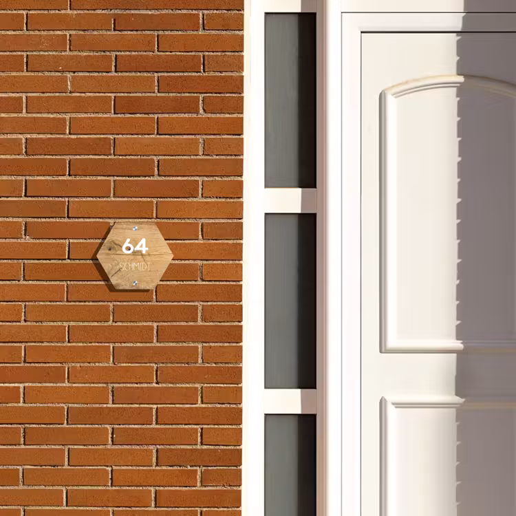 Hout - Modern Naambord Hexagon klein -sfeer3-hexagon-XS
