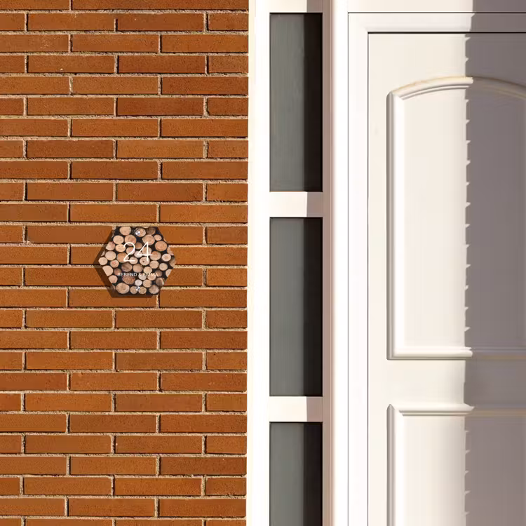 Houtstapel - Klassiek Naambord Hexagon klein -sfeer3-hexagon-XS