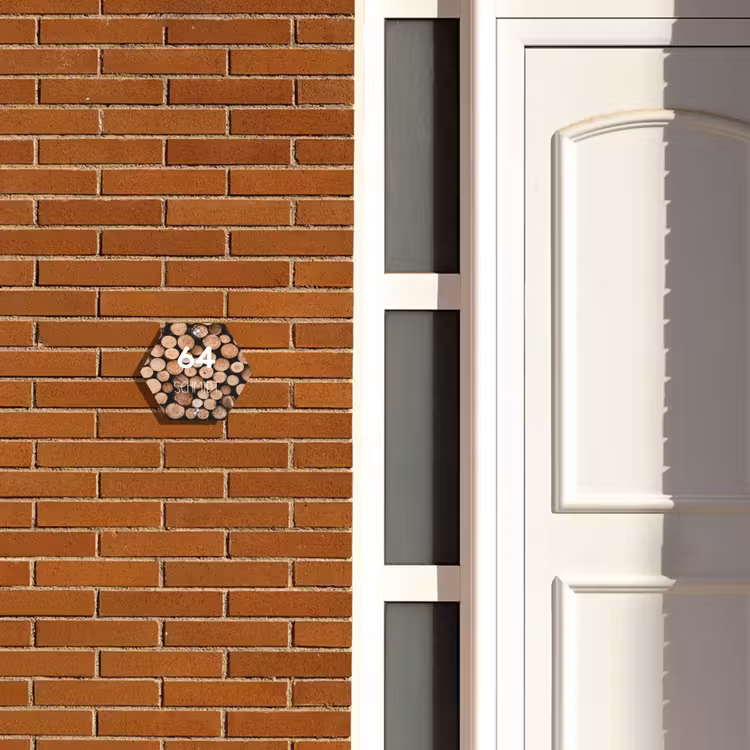 Houtstapel - Modern Naambord Hexagon klein -sfeer3-hexagon-XS