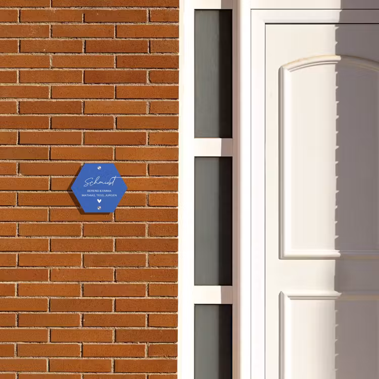 Kobaltblauw - Sierlijk Naambord Hexagon klein -sfeer3-hexagon-XS